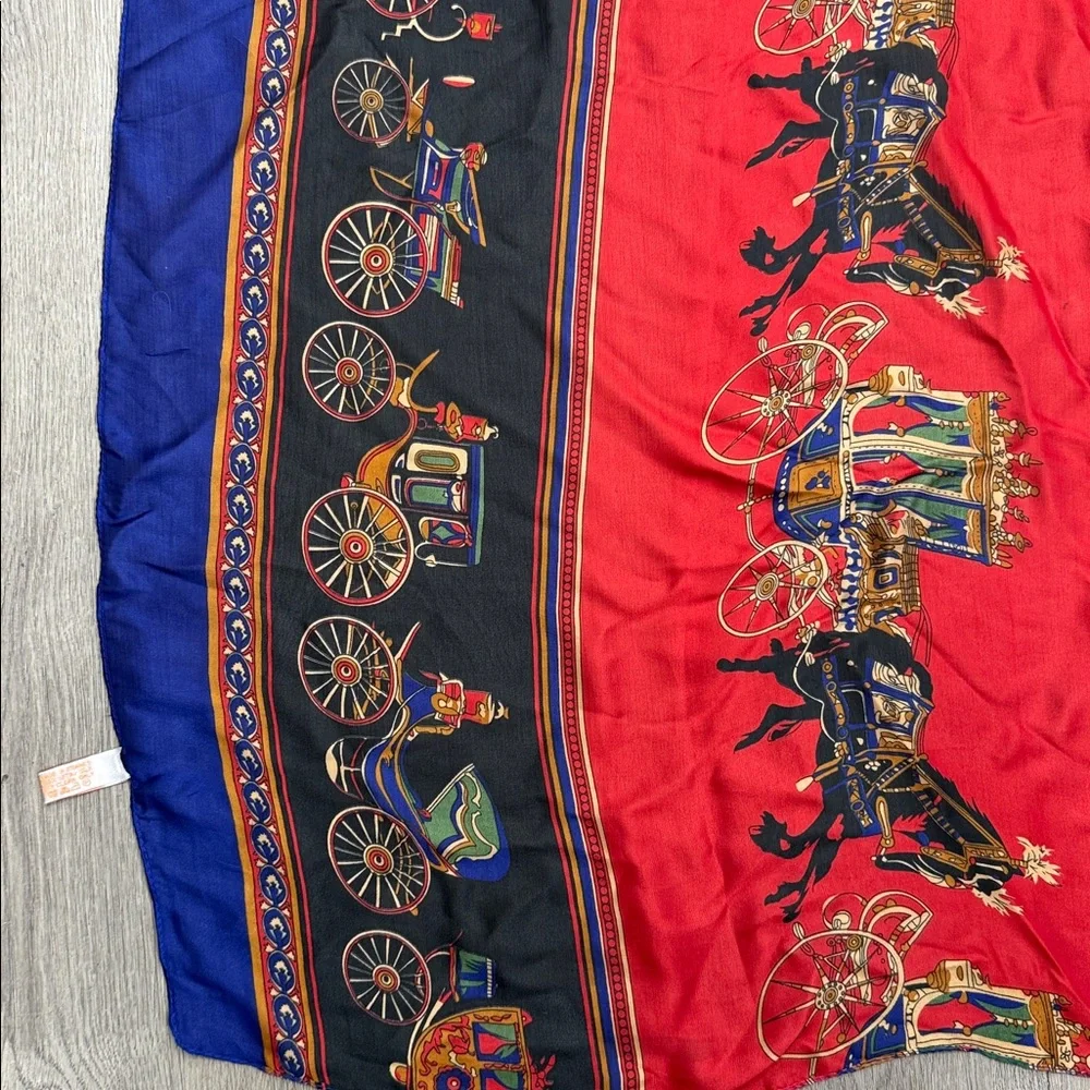 Hermès Royal Purple Silk Scarf with Orange Label - Picture 5 of 6